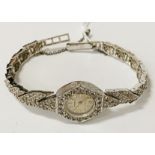 SWISS MADE SILVER LADIES DIAMONTE DRESS WATCH