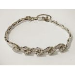 14CT WHITE GOLD DIAMOND ENCRUSTED BRACELET