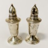 PAIR OF STERLING SILVER SALT & PEPPER POTS