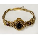 VINTAGE (POSSIBLE EDWARDIAN) GOLD & SEMI- PRECIOUS STONE BRACELET