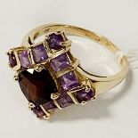 14CT GOLD AMETHYST RING SIZE P