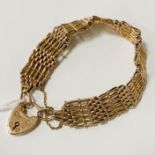 15CT GOLD GATE BRACELET - APPROX 26 G