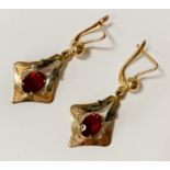 18CT GOLD & RUBY EARRINGS