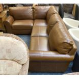 VINTAGE TAN LEATHER MILAN CORNER SUITE