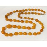 BUTTERSCOTCH AMBER BEADED NECKLACE 51.2 GRAMS