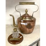 COPPER KETTLE & BRASS INKWELL