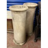 TWO TERRACOTTA CHIMNEY POTS