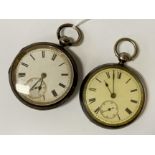 2 H/M SILVER POCKET WATCHES