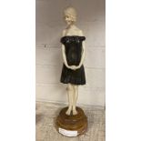 NEO CLASSICAL ART DECO FIGURE ON MARBLE BASE -34CM (H)