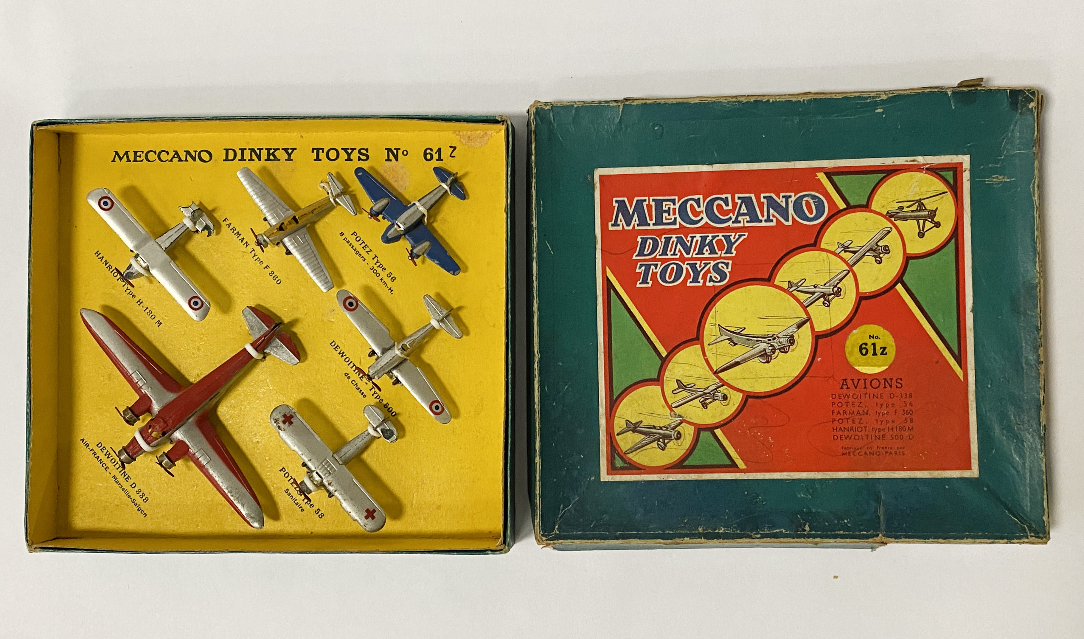 PRE-WAR 1938 MECCANO FRENCH DINKY SET 61 Z AEROPLANES