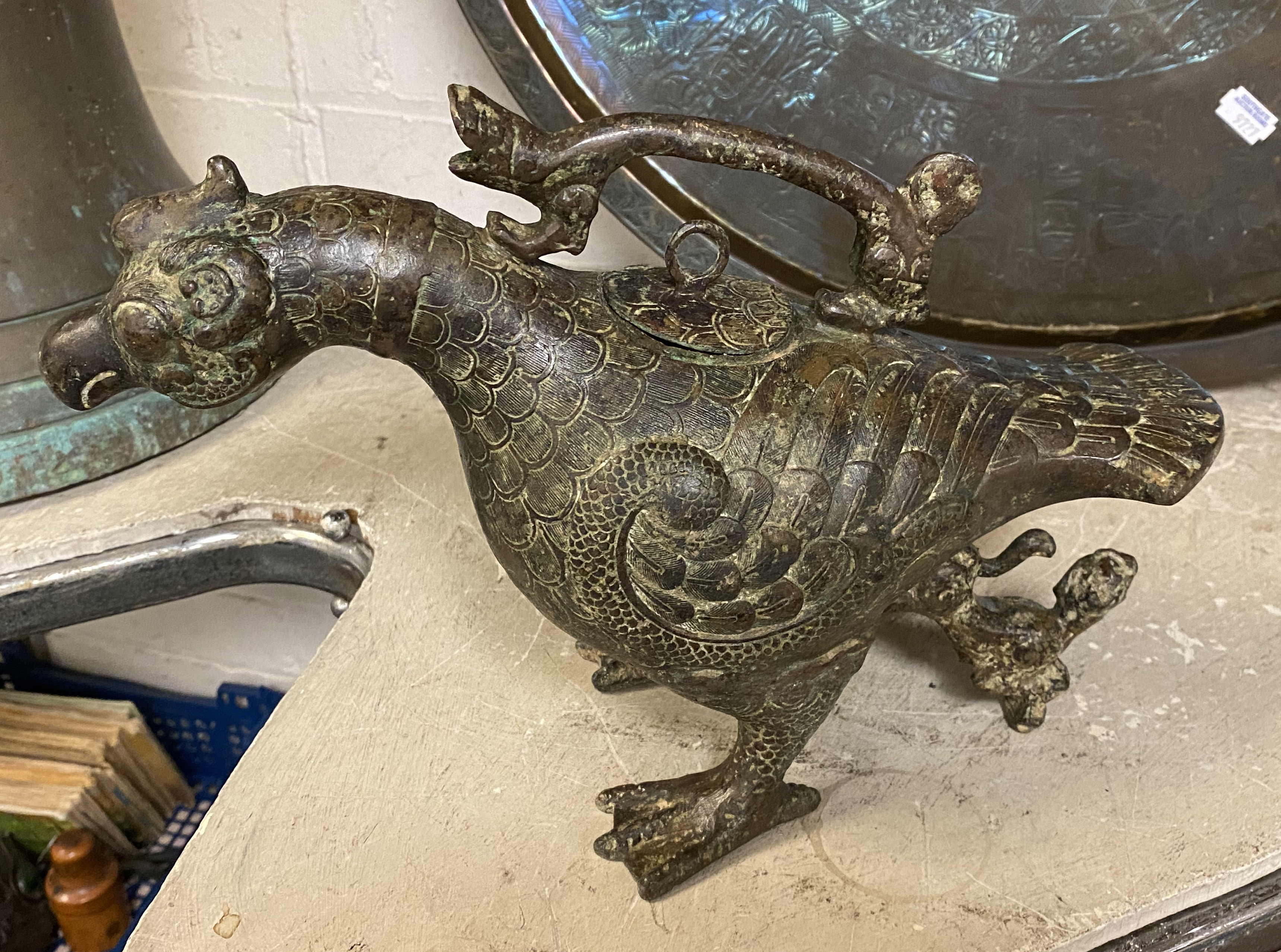 ORIENTAL BRONZE BIRD 21CM (H) APPROX