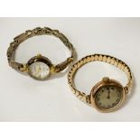 9CT LADIES WATCH & 1 OTHER