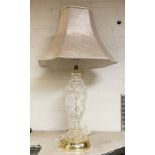 LARGE GLASS TABLE LAMP 75CMS (H) INC SHADE