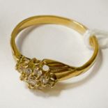 18CT GOLD DIAMOND RING - SIZE M 3.7 GRAMS APPROX