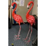 PAIR LARGE METAL FLAMINGOS - 148CMS APPROX