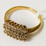 18CT GOLD DIAMOND CLUSTER RING - SIZE J 3.4 GRAMS APPROX