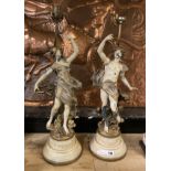 PAIR PAINTED METAL FIGURE LAMPS 67CMS (H) APPROX