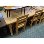 PINE TABLE & 4 CHAIRS