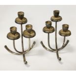 PAIR OF EASTERN SILVER CANDELABRAS 30CMS (H) - 52OZS