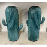 PAIR OF CACTUS VASES - 39CM (H) APPROX