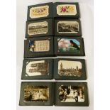 TRAY OF POSTCARD ALBUMS