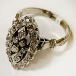 SILVER & DIAMOND RING - SIZE P