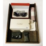 CARTIER SUNGLASSES (CASED) & 3 OTHER GLASSES