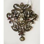 OLD CUT DIAMOND BROOCH - CENTRE STONE APPROX 0.70 CT - TOTAL APPROX 1.5CTS 15.9 GRAMS APPROX