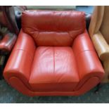 RED LEATHER RETRO ARMCHAIR