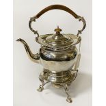 HM SILVER SPIRIT KETTLE - APPROX 50 IMPERIAL OUNCES - 34CMS APPROX
