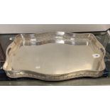 LARGE SILVER PLATE GALLERY TRAY 61CMS X 41CMS APPROX