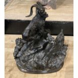 BRONZE MOUNTAIN GOATS SIGNED J.MOIGNIEZ 28CMS (H) APPROX