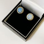 OPALITE STUD EARRING 14CT GILT SILVER