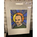 DJ & BROADCASTER JOHN PEEL PRINT SIGNED NICK TAYLOR EDITION OF 30 - 42 X 29 CMS APPROX PICTURE ONLY