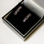 14CT GOLD DIAMOND & AMETHYST EARRINGS