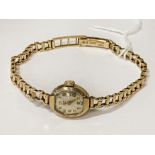 9CT GOLD TUDOR LADIES WATCH 12.8 GRAMS APPROX INC MECHANISM