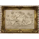 GILT FRAMED RELIEF PLAQUE - 59 X 89 CMS APPROX