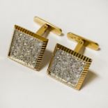 9CT GOLD & DIAMOND CUFFLINKS 11.8 GRAMS APPROX