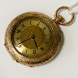 9CT GOLD FOB WATCH - MISSING WINDER 21.8 GRAMS INC MECHANISM