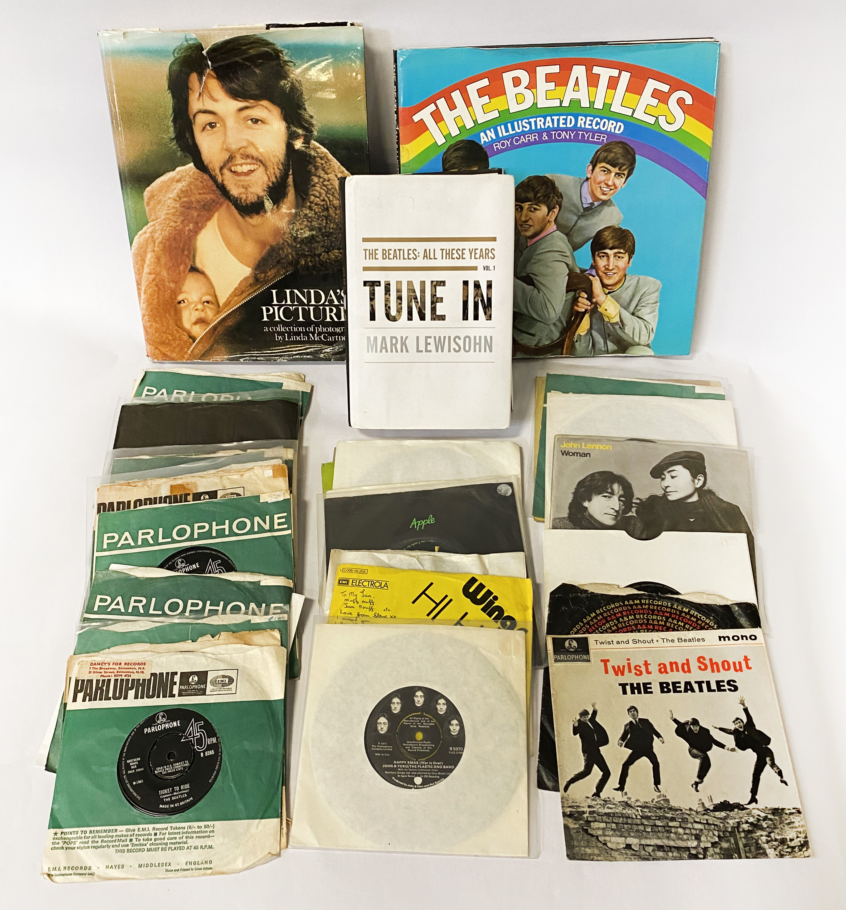 THE BEATLES: ORIGINAL SINGLES: SOLO AND BOOKS.