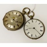 SILVER POCKET WATCH WITH ANOTHER POCKET WATCH A/F