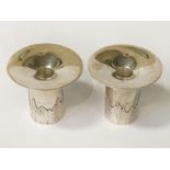 PAIR OF H/M SILVER CANDLESTICKS - 8 CMS (H) - 11 ozs APPROX