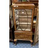 WALNUT VENEER DISPLAY CABINET