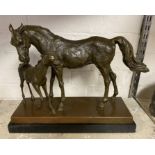 BRONZE HORSE & FOUL 34CMS (H) APPROX