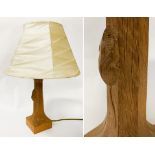 ROBERT THOMPSON ''MOUSEMAN'' CARVED WOODEN LAMPS 42CM (H)