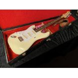 FENDER STRATOCASTER JAPANESE LEFT HANDED GUITAR WITH CASE & STRAP