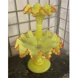 WITHDRAWN CENTRE PIECE IN YELLOW MURANO GLASS 37CMS (H) APPROX