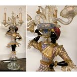 CLASSIC 1950 MURANO & GOLD 3 BRANCH TABLE LAMP LEAF IS MISSING