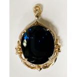 14 CARAT GOLD LONDON BLUE TOPAZ PENDANT