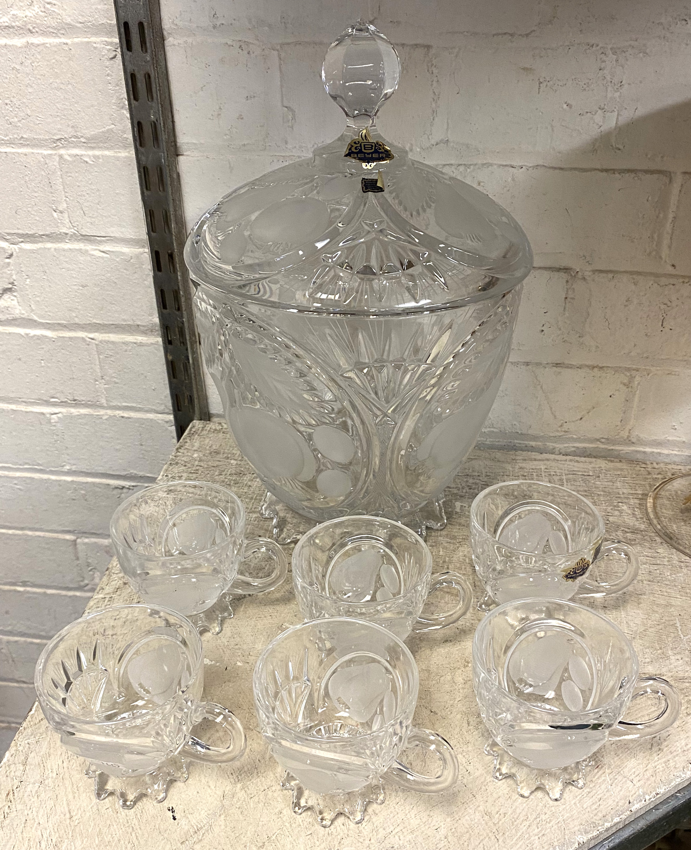 BEYER CRYSTAL PUNCH BOWL - 33CMS (H) APPROX